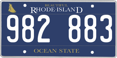 RI license plate 982883