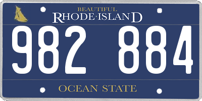 RI license plate 982884