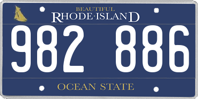 RI license plate 982886