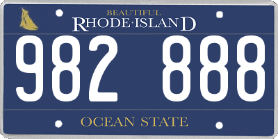 RI license plate 982888