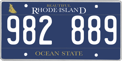 RI license plate 982889