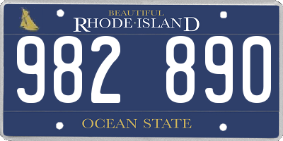 RI license plate 982890