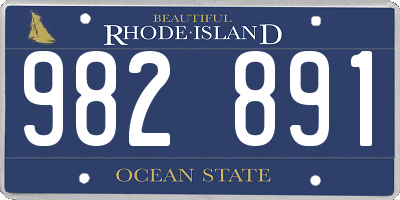 RI license plate 982891