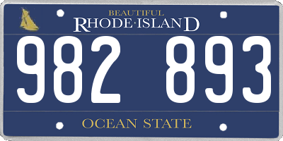 RI license plate 982893