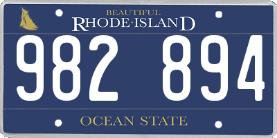 RI license plate 982894