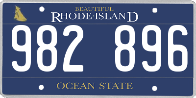 RI license plate 982896