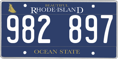 RI license plate 982897