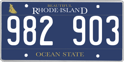 RI license plate 982903