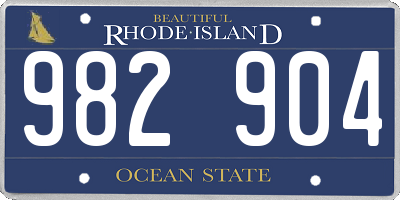 RI license plate 982904