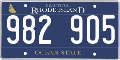 RI license plate 982905