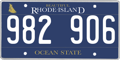 RI license plate 982906