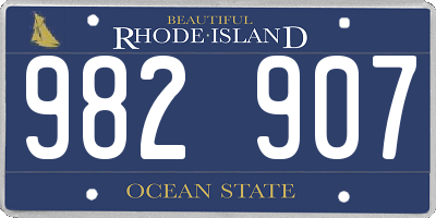 RI license plate 982907