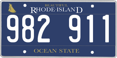 RI license plate 982911