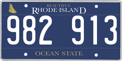 RI license plate 982913