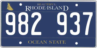 RI license plate 982937