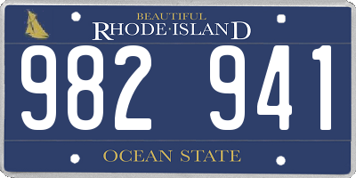 RI license plate 982941