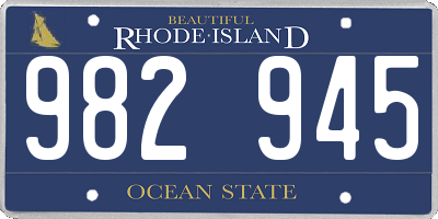 RI license plate 982945