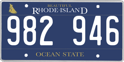 RI license plate 982946