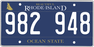 RI license plate 982948