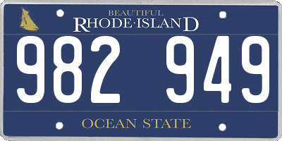 RI license plate 982949