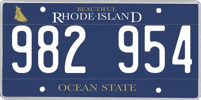 RI license plate 982954