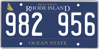 RI license plate 982956