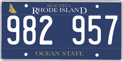 RI license plate 982957