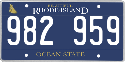 RI license plate 982959