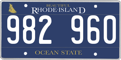 RI license plate 982960