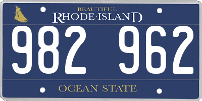 RI license plate 982962