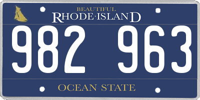 RI license plate 982963