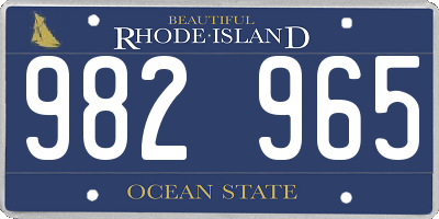 RI license plate 982965