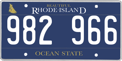 RI license plate 982966