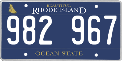 RI license plate 982967