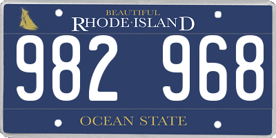 RI license plate 982968