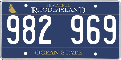 RI license plate 982969