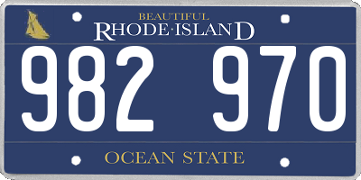 RI license plate 982970