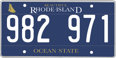 RI license plate 982971