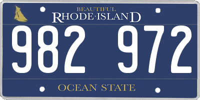 RI license plate 982972