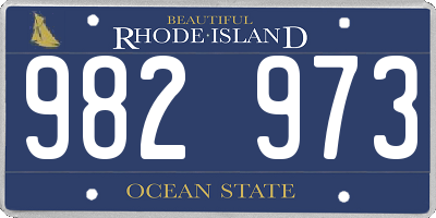 RI license plate 982973