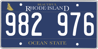 RI license plate 982976