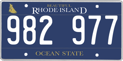 RI license plate 982977