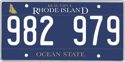 RI license plate 982979