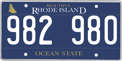 RI license plate 982980