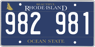 RI license plate 982981