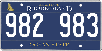 RI license plate 982983