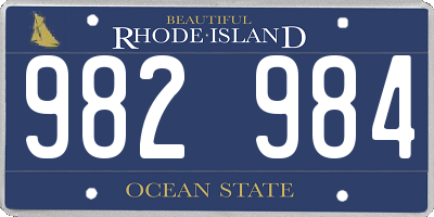 RI license plate 982984