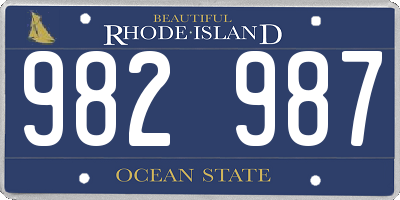 RI license plate 982987