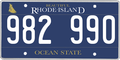 RI license plate 982990