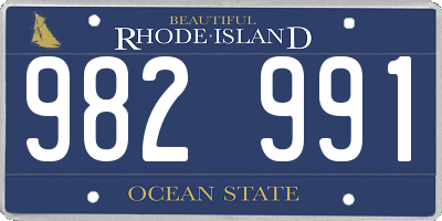 RI license plate 982991